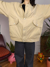 Load image into Gallery viewer, Vintage light blouson jacket bomber beige yellow cream women unisex men XL
