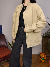 Load image into Gallery viewer, Vintage light blouson jacket bomber beige yellow cream women unisex men XL

