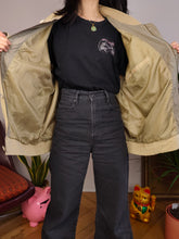 Load image into Gallery viewer, Vintage light blouson jacket bomber beige yellow cream women unisex men XL
