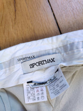 Load image into Gallery viewer, Vintage Sportmax by Max Mara wool trouser pants white cream beige stripe pattern designer women DE36 XS-S
