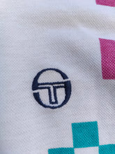 Load image into Gallery viewer, Vintage Sergio Tacchini polo shirt tennis cotton white pattern print short sleeve women IT38 XS
