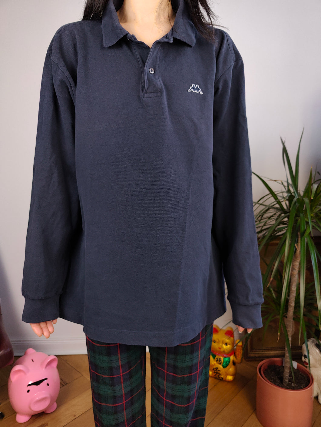 Vintage Robe di Kappa polo shirt long sleeve navy blue cotton sweater sweatshirt women unisex men L