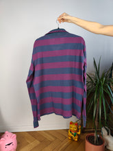 Load image into Gallery viewer, Vintage Robe di Kappa polo shirt long sleeve purple blue stripe pattern rugby sweatshirt women unisex men L-XL
