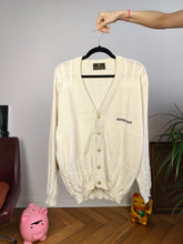 Load image into Gallery viewer, Vintage wool mix cardigan white cream South Coast knit knitted jacket college Italy 48 M
