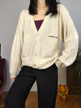 Load image into Gallery viewer, Vintage wool mix cardigan white cream South Coast knit knitted jacket college Italy 48 M
