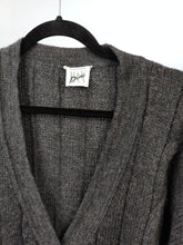 Load image into Gallery viewer, Vintage wool mix cardigan grey Max Dine cable knit knitted jacket Italy M-L
