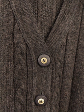 Load image into Gallery viewer, Vintage wool mix cardigan grey Max Dine cable knit knitted jacket Italy M-L

