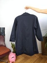 Load image into Gallery viewer, Vintage navy blue trench coat short midi light spring summer women M
