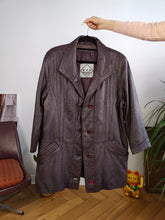 Load image into Gallery viewer, Vintage 100% nappa leather coat burgundy red purple jacket women Matrix 44 M
