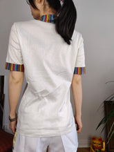 Load image into Gallery viewer, Vintage Ellesse polo shirt tennis cotton white pattern print short sleeve women S
