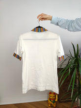 Load image into Gallery viewer, Vintage Ellesse polo shirt tennis cotton white pattern print short sleeve women S
