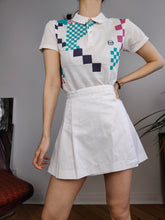Load image into Gallery viewer, Vintage FILA tennis skirt pleated white sport mini women 48 S-M
