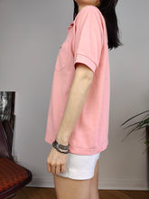 Load image into Gallery viewer, Vintage Lacoste polo shirt cotton pink peach orange short sleeve women S-M
