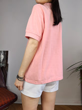 Load image into Gallery viewer, Vintage Lacoste polo shirt cotton pink peach orange short sleeve women S-M
