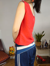 Load image into Gallery viewer, Vintage silk sleeveless tank top blouse vest red women S
