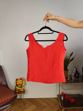 Load image into Gallery viewer, Vintage silk sleeveless tank top blouse vest red women S
