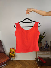 Load image into Gallery viewer, Vintage silk sleeveless tank top blouse vest red women S
