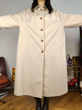 Load image into Gallery viewer, Vintage beige trench coat long waist belt spring summer women L
