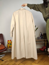 Load image into Gallery viewer, Vintage beige trench coat long waist belt spring summer women L
