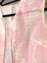 Load image into Gallery viewer, Vintage sleeveless vest pink floral print pattern top waist coat sheer West-Germany S
