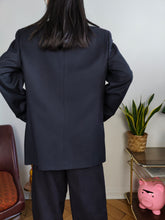 Load image into Gallery viewer, Vintage blazer jacket navy blue women unisex men M
