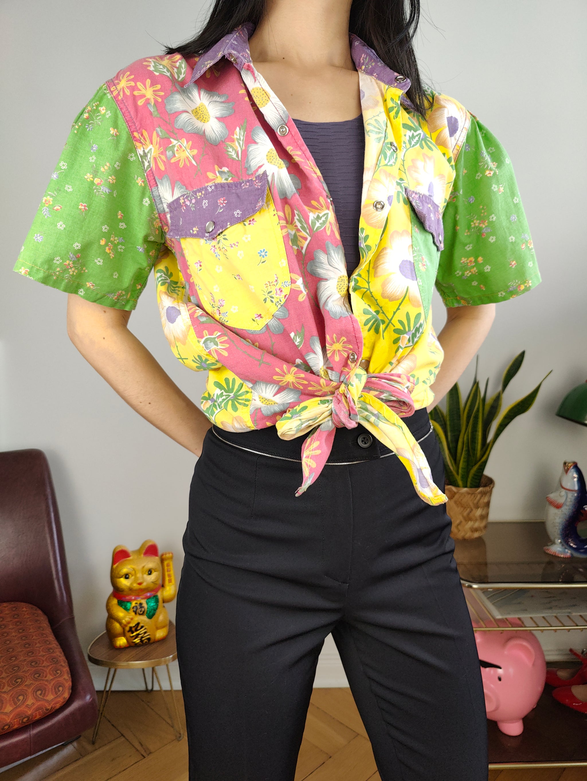 Vintage flower shirt sales