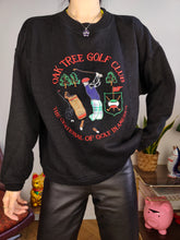 Load image into Gallery viewer, Vintage 90s sweatshirt golf embroidery sport sweater pullover jumper black M
