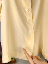 Load image into Gallery viewer, Vintage silk spaghetti strap top button up off white ecru beige M-L
