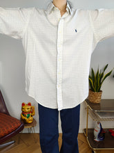 Load image into Gallery viewer, Vintage Ralph Lauren cotton shirt check checkered white button up long sleeve unisex men M 15 1/2
