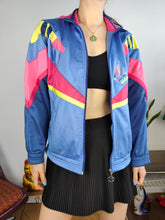 Load image into Gallery viewer, Vintage Diadora track sport jacket spring summer sports pink blue women D38 S
