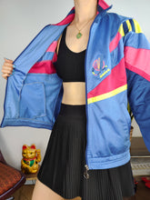 Load image into Gallery viewer, Vintage Diadora track sport jacket spring summer sports pink blue women D38 S
