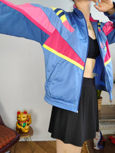 Load image into Gallery viewer, Vintage Diadora track sport jacket spring summer sports pink blue women D38 S
