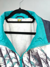 Load image into Gallery viewer, Vintage track sport jacket sports white green blue Let´s Jet women unisex men M
