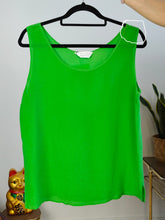 Load image into Gallery viewer, Vintage silk sleeveless tank top blouse vest green Cocoon women M-L
