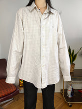 Load image into Gallery viewer, Vintage Ralph Lauren cotton shirt check checker white button up long sleeve unisex men L
