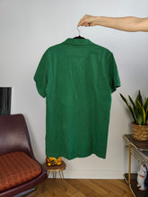 Load image into Gallery viewer, Vintage Burberry Brit polo shirt short sleeve green cotton nova check designer unisex men M-L
