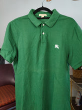Load image into Gallery viewer, Vintage Burberry Brit polo shirt short sleeve green cotton nova check designer unisex men M-L
