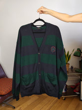 Load image into Gallery viewer, Vintage Paul &amp; Shark 100% wool cardigan stripe knit knitted jacket blue green unisex men XXL
