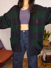 Load image into Gallery viewer, Vintage Paul &amp; Shark 100% wool cardigan stripe knit knitted jacket blue green unisex men XXL
