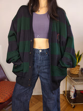 Load image into Gallery viewer, Vintage Paul &amp; Shark 100% wool cardigan stripe knit knitted jacket blue green unisex men XXL
