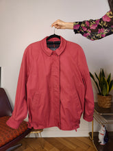 Load image into Gallery viewer, Vintage Burberry blouson bomber jacket designer red coat novacheck women men 12 REG M-L
