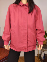 Load image into Gallery viewer, Vintage Burberry blouson bomber jacket designer red coat novacheck women men 12 REG M-L
