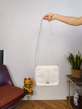 Load image into Gallery viewer, Vintage leather bag off white small bag cross body shoulder Ancora
