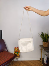 Load image into Gallery viewer, Vintage leather bag off white small bag cross body shoulder Ancora

