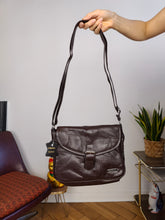 Load image into Gallery viewer, Vintage leather bag brown shoulder cross body small Carla Faustini

