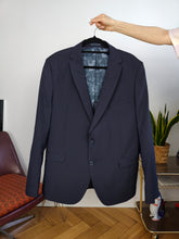 Load image into Gallery viewer, Second hand wool blend Ben Sherman blazer jacket navy blue unisex men 54 L
