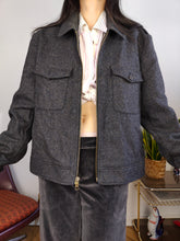 Load image into Gallery viewer, Vintage 100% wool Marc Jacobs winter jacket short coat grey women men unisex M-L
