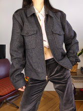 Load image into Gallery viewer, Vintage 100% wool Marc Jacobs winter jacket short coat grey women men unisex M-L
