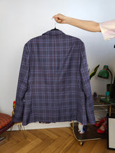 Load image into Gallery viewer, Second hand Ben Sherman blazer jacket check checker tartan purple unisex men 54 L

