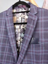 Load image into Gallery viewer, Second hand Ben Sherman blazer jacket check checker tartan purple unisex men 54 L
